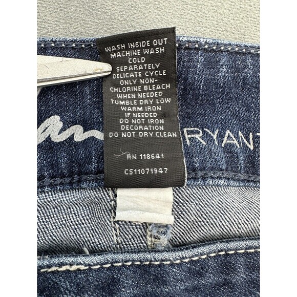 Lane Bryant Genius Fit Jeans Womens 24 Blue Skinny Distressed Embroidered Pocket - Picture 6 of 9